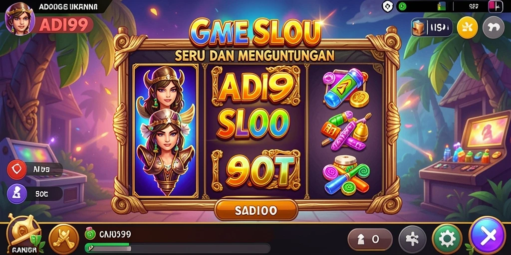 Tampilan gameplay menawan dari ADI99 dengan simbol Slot yang beragam.