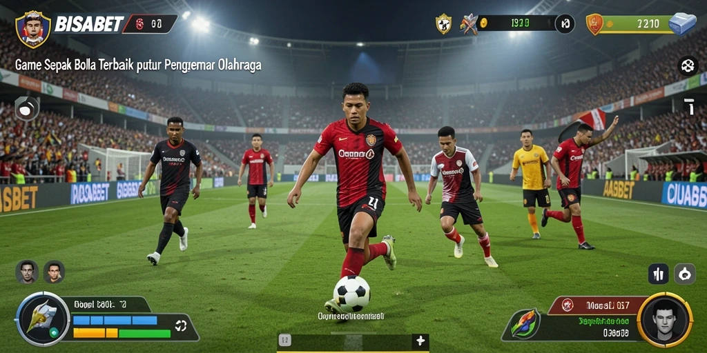 Gameplay seru BISABET dengan aksi sepak bola yang mendebarkan.