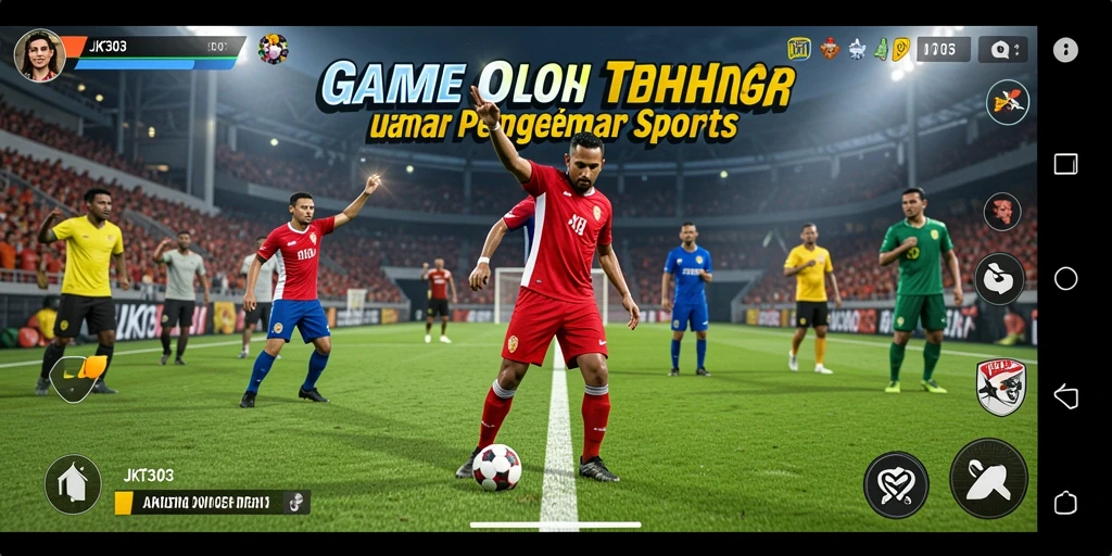 Screenshot utama JKT303 menampilkan aksi seru dalam gameplay olahraga.