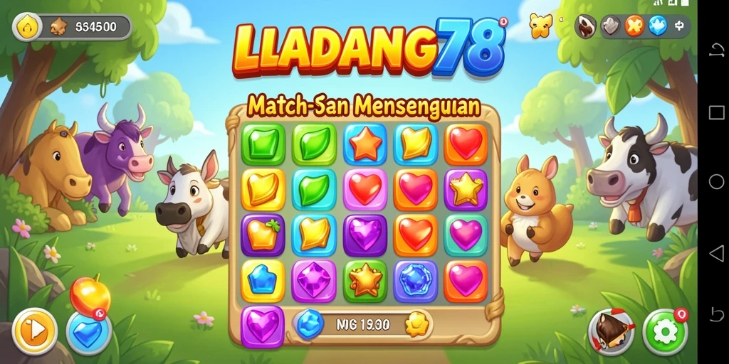 Screenshot gameplay <strong>LADANG78</strong> memperlihatkan momen mencocokkan item dengan strategi.