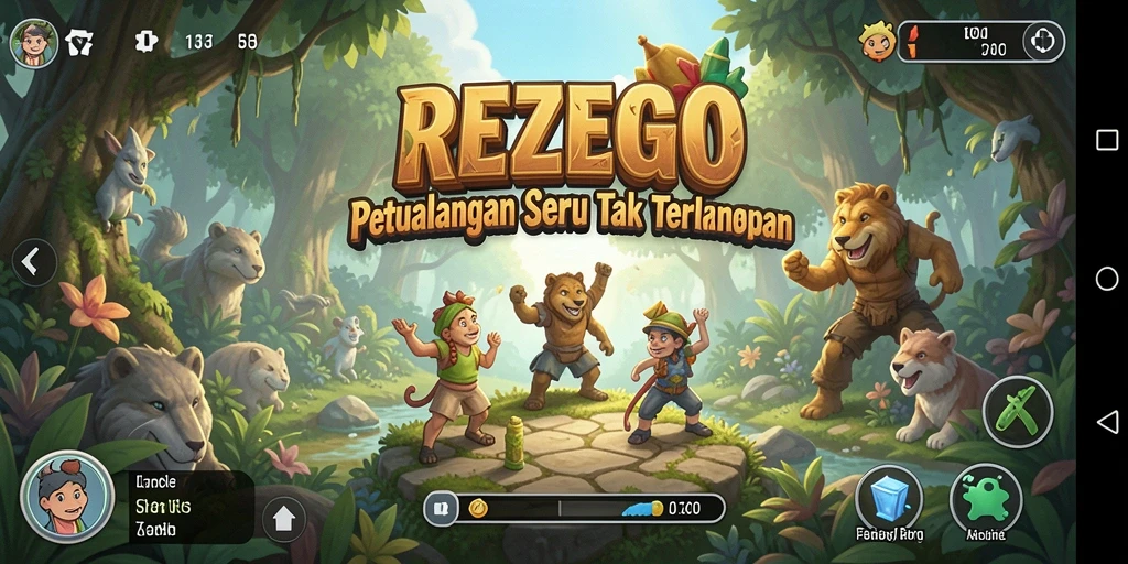 Tampilan gameplay seru dari REZEGO yang penuh petualangan.