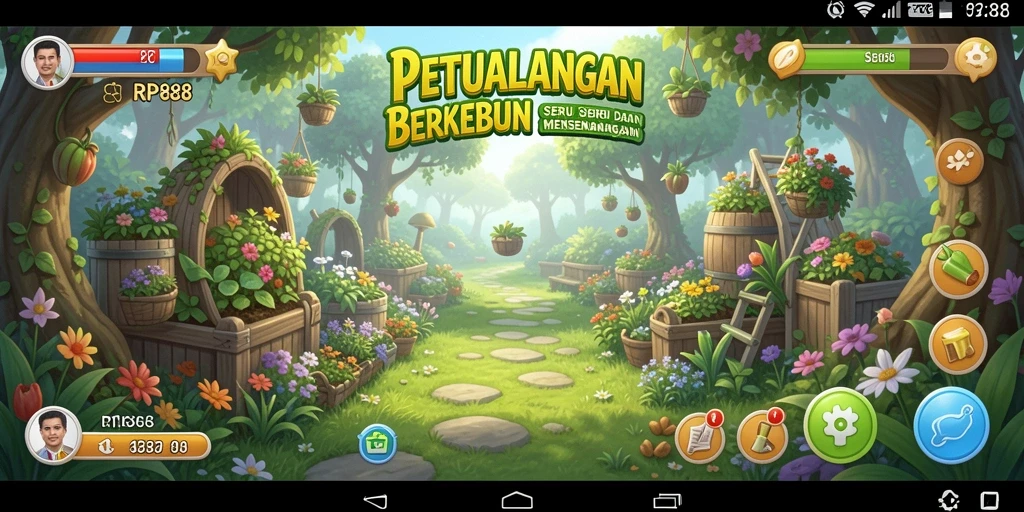 Tampilan menarik dari gameplay seru di RP888 yang menampilkan berkebun.